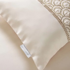 Bézs kétszemélyes mikroszatén ágyneműhuzat 200x200 cm Deco Sequin – Catherine Lansfield
