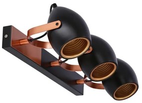 ANICA 3xE14/40W/230V fekete/réz spotlámpa