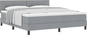 vidaXL Boxrugós ágy matracmal Világosszürke 180 x 200 cm szövet