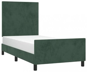sötétzöld bársony ágykeret matrac nélkül 100x200 cm