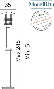Kültéri Kandeláber fekete NORLYS 281B