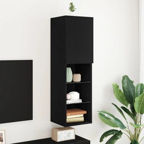 LED TV Szekrény Fekete Tölgy 30,5x30x102 cm Fátmunkálási anyag