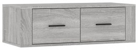 szürke sonoma színű szerelt fa függő TV-szekrény 80x36x25 cm