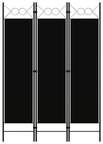 vidaXL fekete 3 paneles paraván 120 x 180 cm