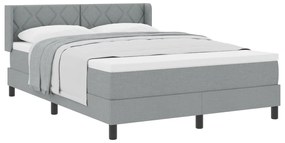 Box Spring Ágy Matraccal, Világosszürke, 160 x 200 cm, Szövet
