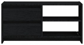 fekete tömör fenyőfa TV-szekrény 80 x 31 x 39 cm