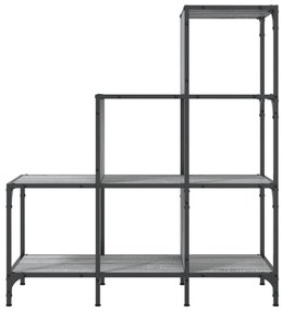 szürke sonoma szerelt fa és fém könyvszekrény 92 x 30 x 102 cm