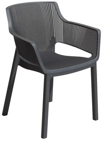 KETER ELISA polyrattan kerti szék, grafit (Méret: 58 x 63 x 79)