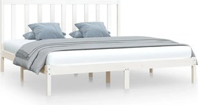 vidaXL fehér tömör fenyőfa ágykeret 200 x 200 cm