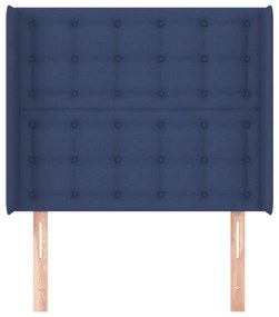 kék szövet fejtámla szárnyakkal 93x16x118/128 cm