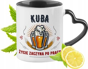 Kuba Bögre Fekete Szív Alakú Füllel Ajándék Nyomtatott