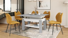 Mazzoni BRAWO Millenium Beton/Fehér - NYITHATÓ/MAGASÍTHATÓ DOHÁNYZÓASZTAL POLCCAL ÉTKEZŐASZTALKÉNT IS HASZNÁLHATÓ