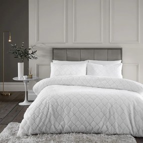 Fehér egyszemélyes mikroplüss ágyneműhuzat 135x200 cm Cosy Diamond – Catherine Lansfield