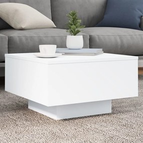 Fehér dohányzóasztal LED-lámpákkal 55 x 55 x 31 cm