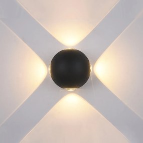ITALUX TRIVENTO kültéri fali lámpa fekete, 3000K melegfehér, beépített LED, 280 lm, IT-PL-307B