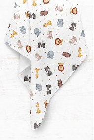 Fehér muszlin gyerek takaró 75x100 cm Zoo – Mijolnir