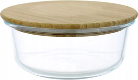 Üveg étel- és fűszertartó bambusz fedéllel 650ml 1db