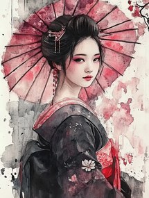 Canvas Vászonkép Portré Nő Gésa Japán Hagyomány Ázsia 60x80