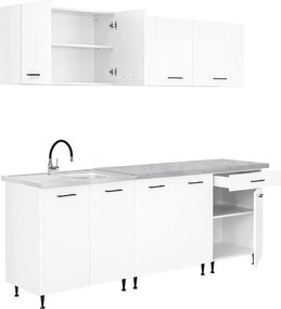 Primo 220 konyhabútor fehér, chromix munkalappal