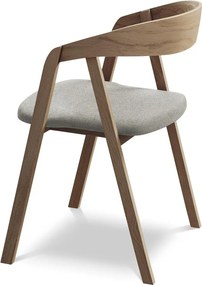 Világosszürke tömörfa étkezőfotel Erika – Makamii