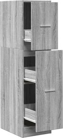 vidaXL szürke sonoma színű szerelt fa patikaszekrény 30x118x77,5 cm