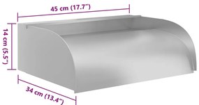 304-es rozsdamentes acél vízesés LED-ekkel 45 x 34 x 14 cm