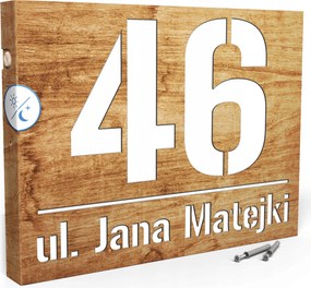 Megvilágított Házszám Címtábla 40X30 CM Szürkület Érzékelővel