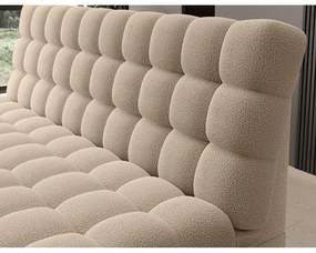 Bézs buklé kinyitható-tárolóhelyes kanapé 197 cm Clareta – ELTAP