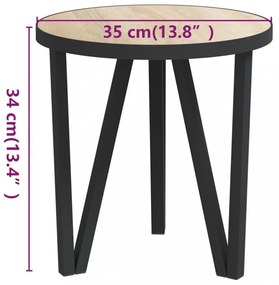 sonoma-tölgyszínű MDF dohányzóasztal Ø35 cm