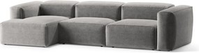 Világosszürke sarokkanapé (bal oldali-heverő résszel) Bergamo – Cosmopolitan Design