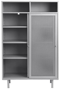 Szürke fém szekrény tolóajtóval 90x140x40 cm Veep – Unique Furniture