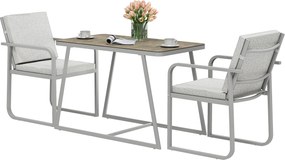 Outsunny 3 Részes Ülőgarnitúra Étkezőszett 2 Fő Részére 4 Szék Párnával Ülés Cushions Étkezőasztal Ülőhelyiségekhez Üveg Asztallal Konyha Bútor Terasz