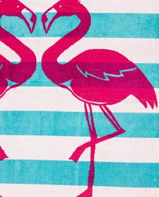 FLAMINGO GOLD Strandtörölköző türkiz 165x90cm
