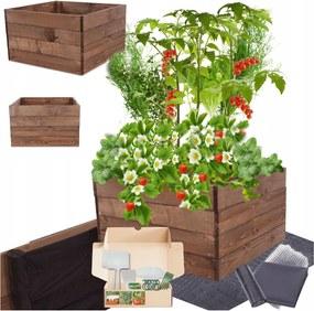 Ágyás magasított zöldséges fa virágtartó impregnáló 36x60x60