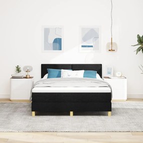 Box Spring ágy matraccal fekete 140x200 cm szövet