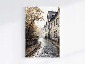 Vászonkép Canvas Akvarell Város Óváros Utca Macskakő 80x120