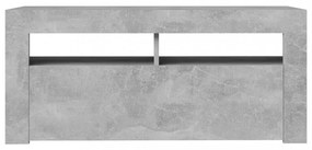 betonszürke TV-szekrény LED-világítással 90 x 35 x 40 cm