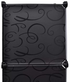 fekete/fehér szekrény 9 tárolórekesszel 109x36,5x143 cm