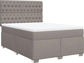 vidaXL tópszínű szövet rugós ágy matraccal 140 x 190 cm