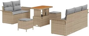 vidaXL Kerti Kanapé Szett párnával 8 pcs Beige és Világosszürke