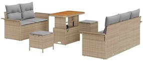 vidaXL Kerti Kanapé Szett párnával 8 pcs Beige és Világosszürke