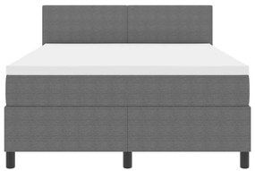 Box Spring Ágy Matrac Közép Szürke 160x200 cm Kordbársony Anyag