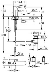 GROHE 36331001 - Mosdócsaptelep EUROECO 1 14” fényes króm