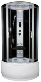 Silverprime 90x90 cm íves hidromasszázs zuhanykabin