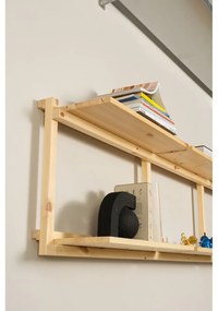 Natúr színű borovi fenyő fali könyvespolc 192x47,5 cm Groove – Karup Design