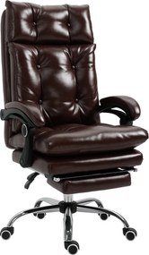 Vinsetto Ergonomikus Executive Irodai Szék Műbőr Kárpitozással, Forgatható Irodai Szék Állítható Magassággal, 135°-os Dőléssel és Behúzható Lábpihentő