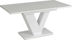 Bővíthető étkezőasztal 120–160 cm fehér magasfényű kivitelben - CLARK