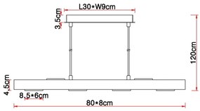 Globo 56247-6HB - LED Csillár zsinóron JOYA 6xLED/5W/230V