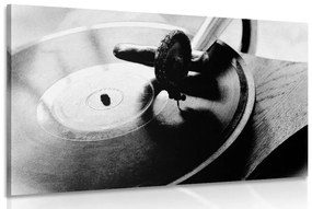 Kép antik gramofon fekete fehérben