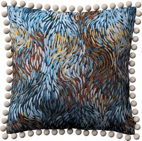 Párnahuzat 45x45 absztrakt kék-narancs mintás